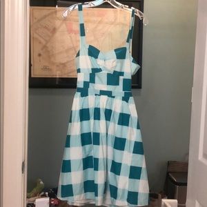 ModCloth blue checked sleeveless dress size small